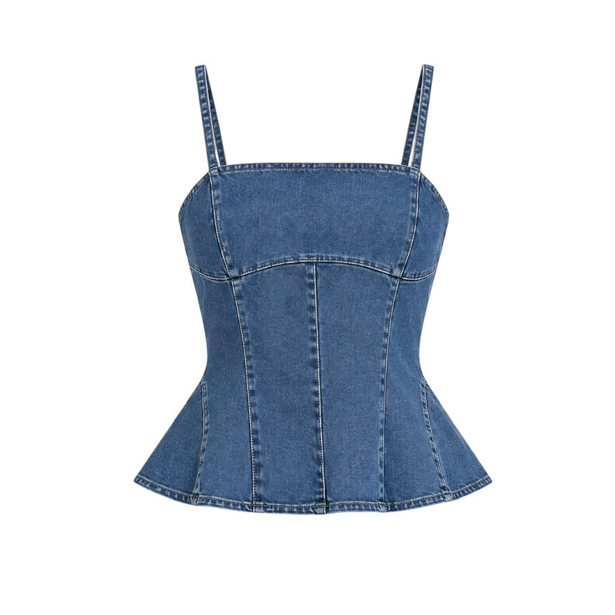 Peplum Denim Top