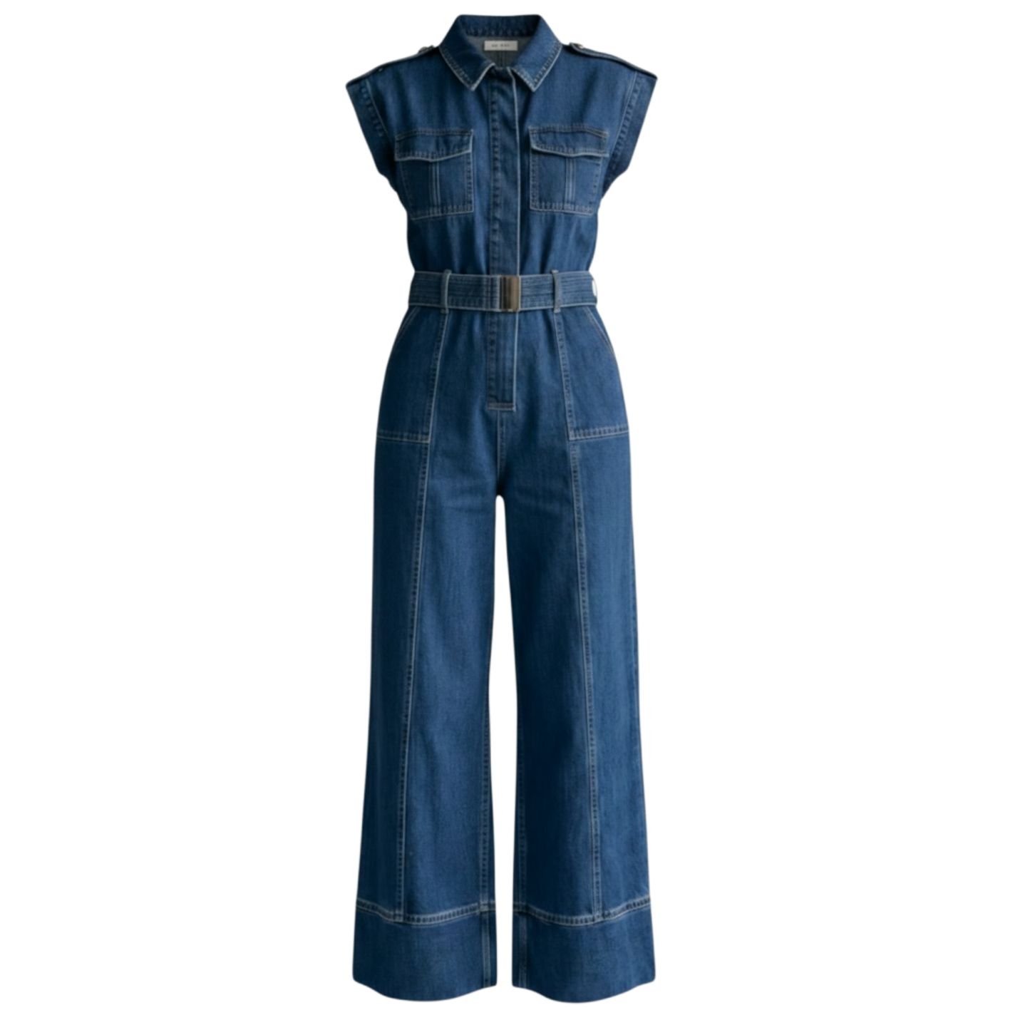 Denim Wide-Leg Romper